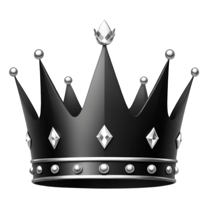 sparkling black and white crown, elegant, high contrast, no color, with sparkling highlights sticker