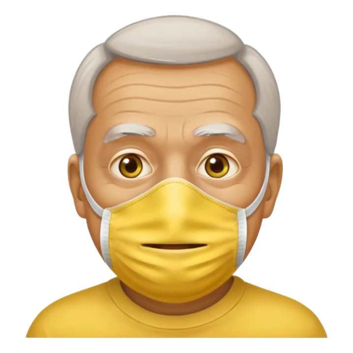 old man with beauty face pack give me a yellow face mask on his face  sticker