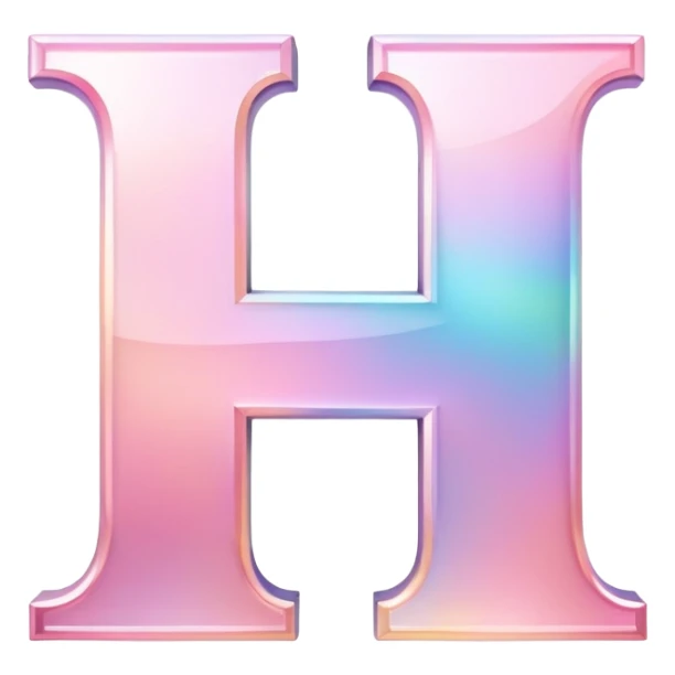 Iridescent pastel pink formal Font setting icon with letter H sticker
