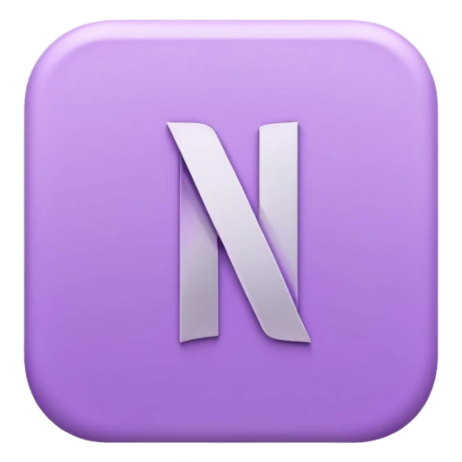 Netflix aesthetic "N" logo in pastel purple sticker