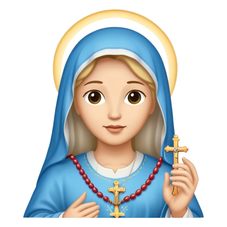 holy mary holding rosary beads sticker