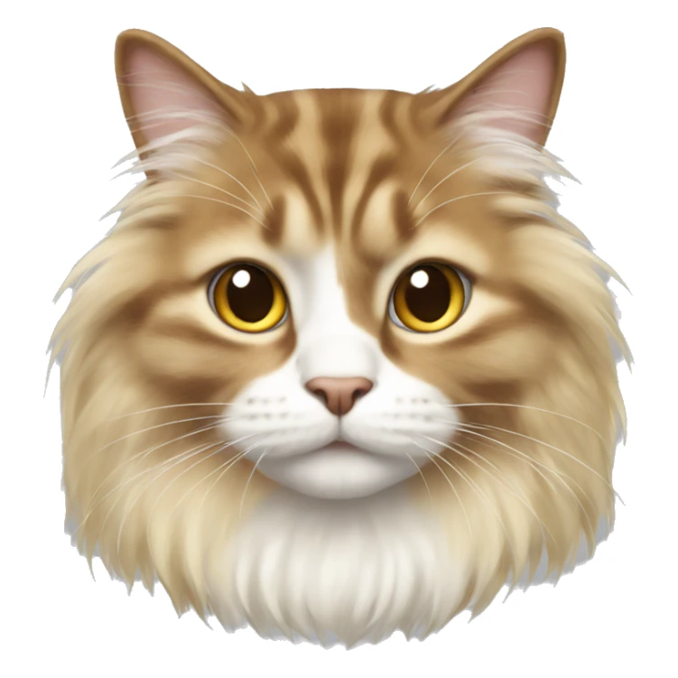 Cat with brown, blonde and white fluffy long hair sticker