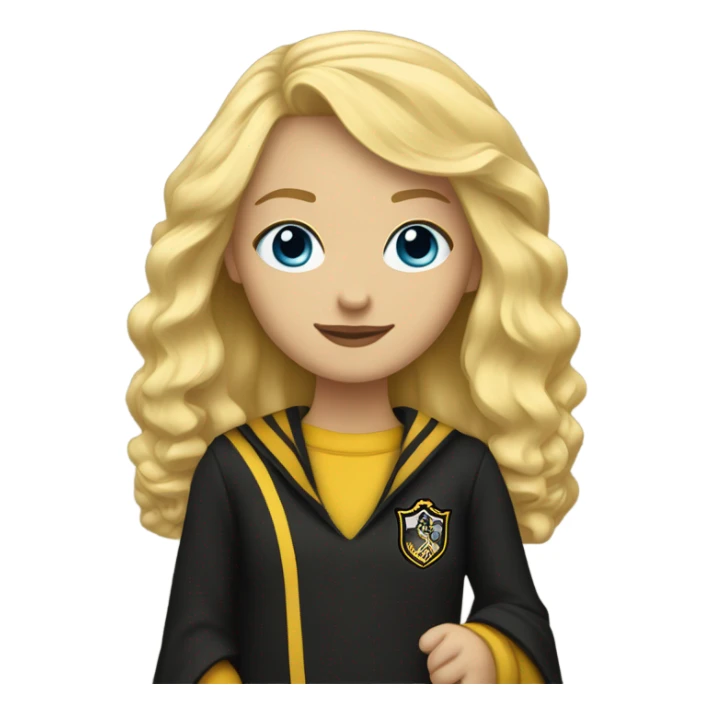 Blonde blue eye hufflepuff student adult  sticker