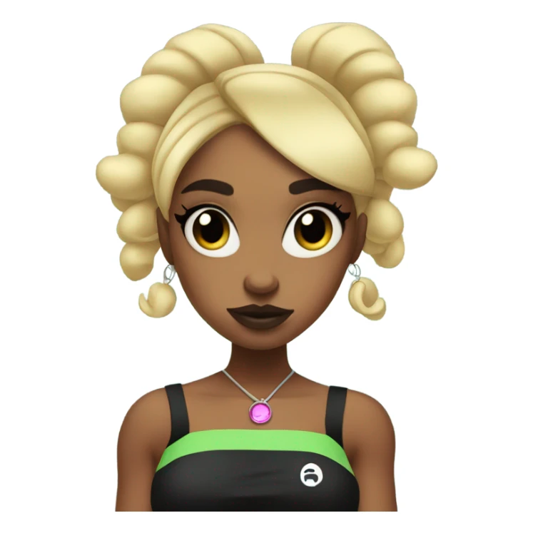 Blonde powerpuff girl with septum piercing sticker