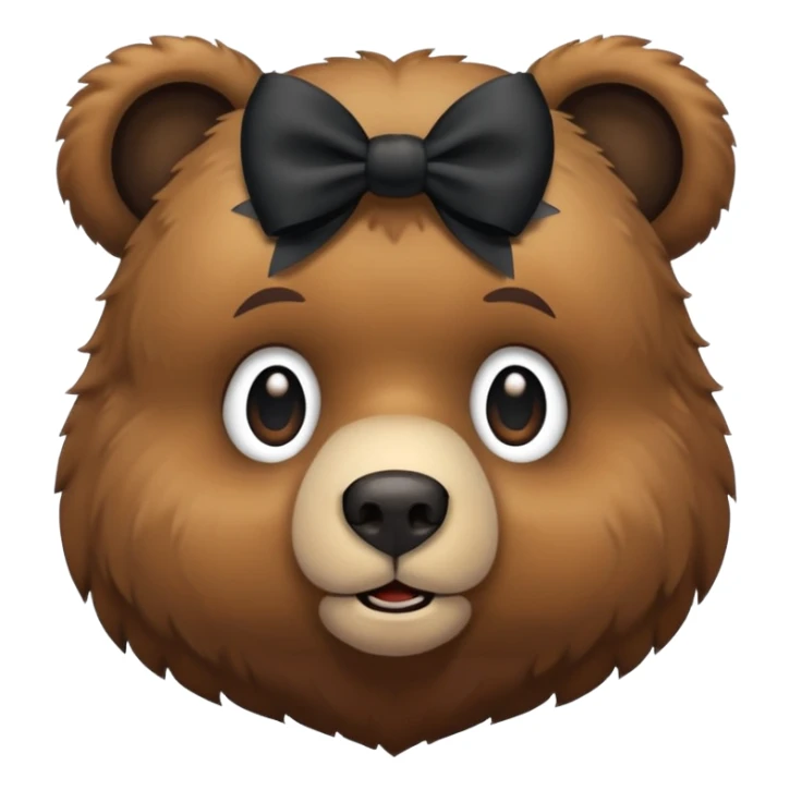 Bear with 2 black bows on the ears emojie sticker