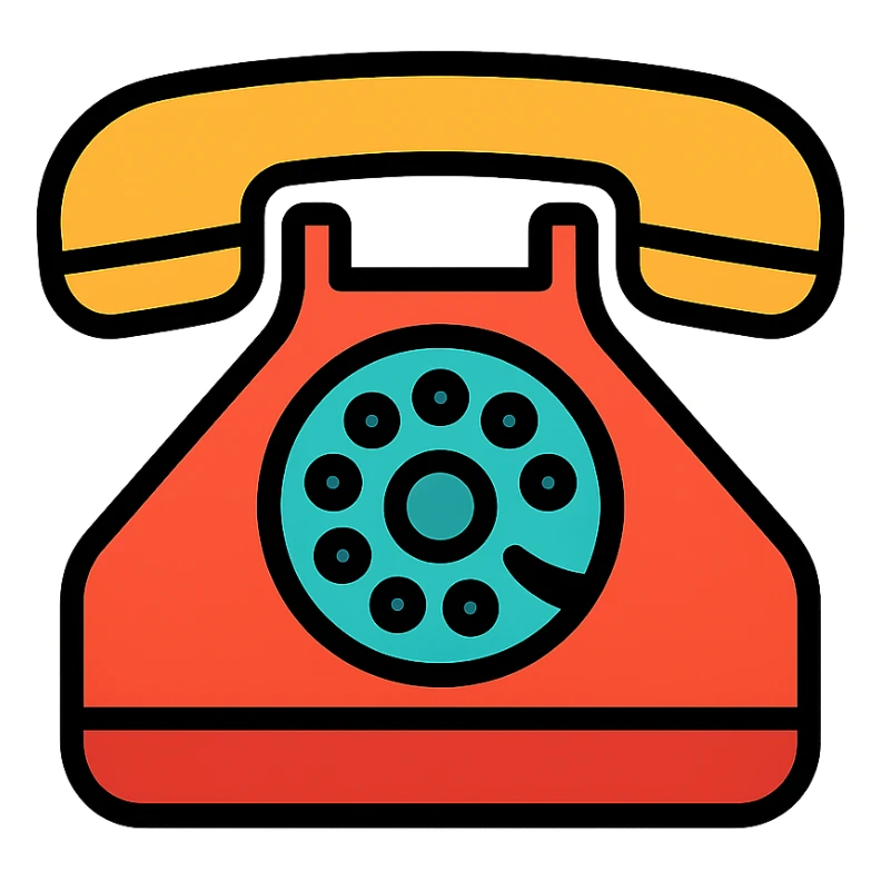 telephone icon in color with handset and dial pad sticker