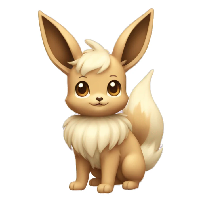 Kawaii Shiny Pastel Beige Eevee Full Body sticker