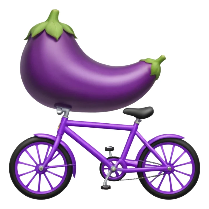 Eggplant on a bike sticker