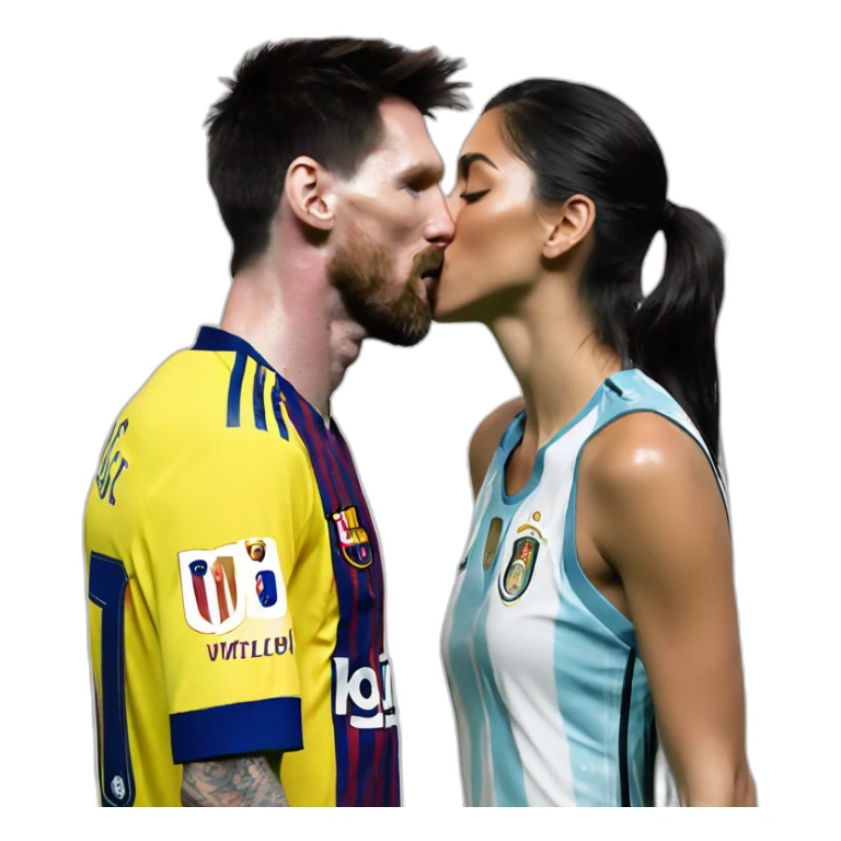 Messi kisses georgina rodriguez sticker