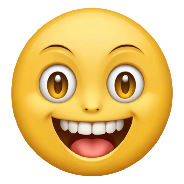 Emoji with one eye and open mouth and one tooth  sticker