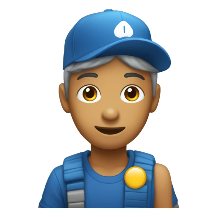 Persona levantando la mano pulgar arriba, con gorra color azul sticker