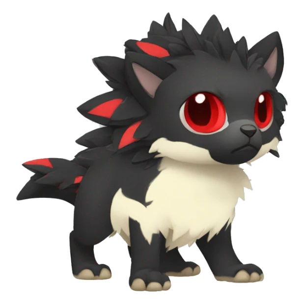 cool edgy black punk red animal hybrid Fakemon full body sticker