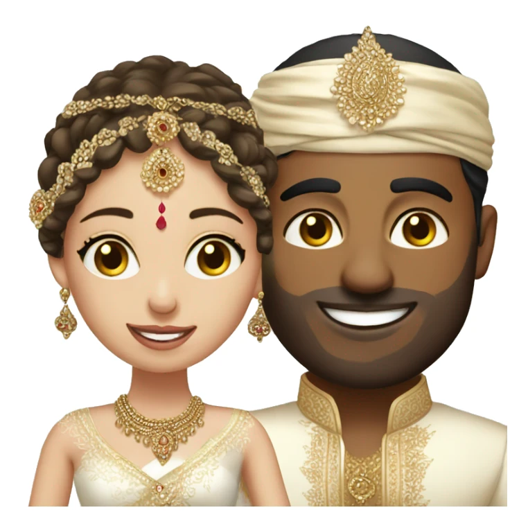 indian groom with white skinned blue eyes bride sticker