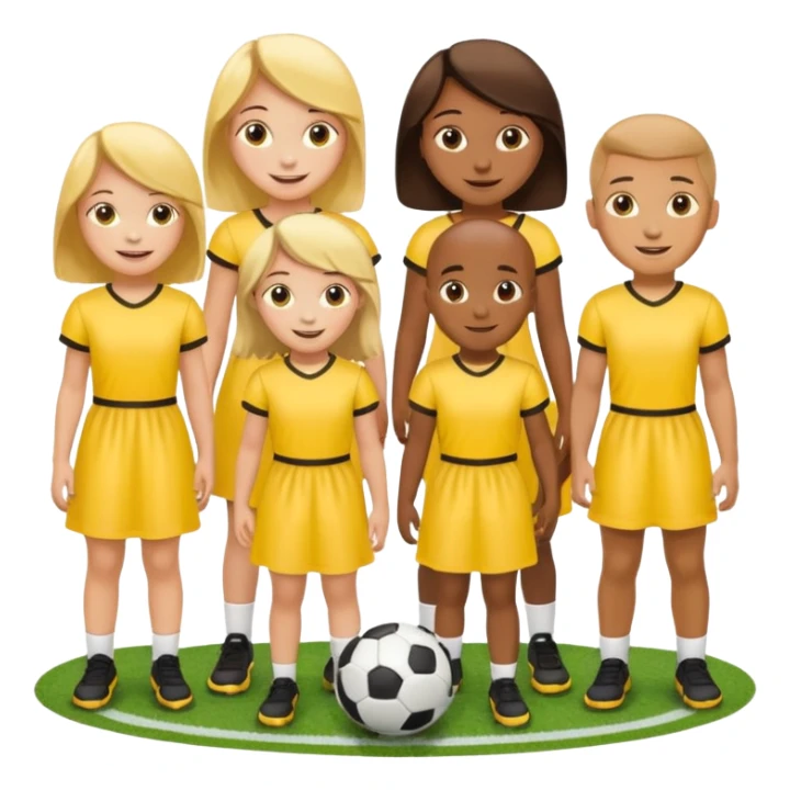 football team kids in yellow dress sticker