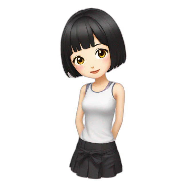 short-black-haired-Japanese-idol-girl sticker