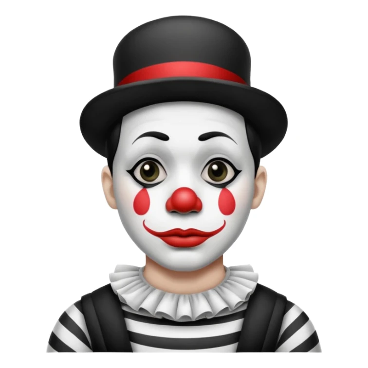 black and white mime clown emoji sticker