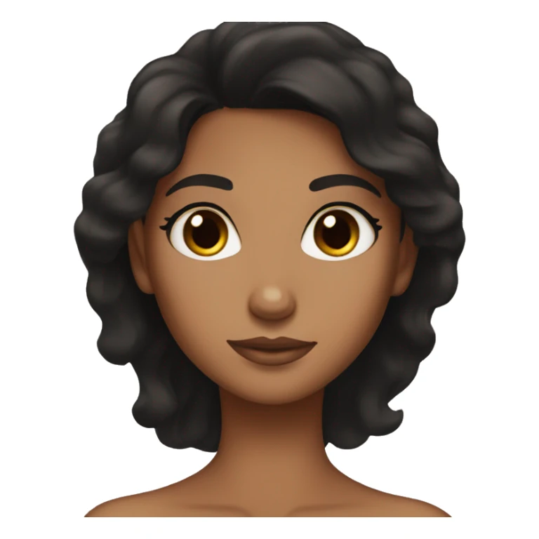 tan brown eyes black hair girl spa  sticker
