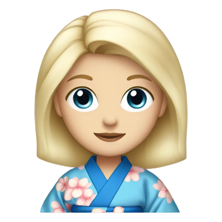 Blonde with blue eyes in kimono sticker
