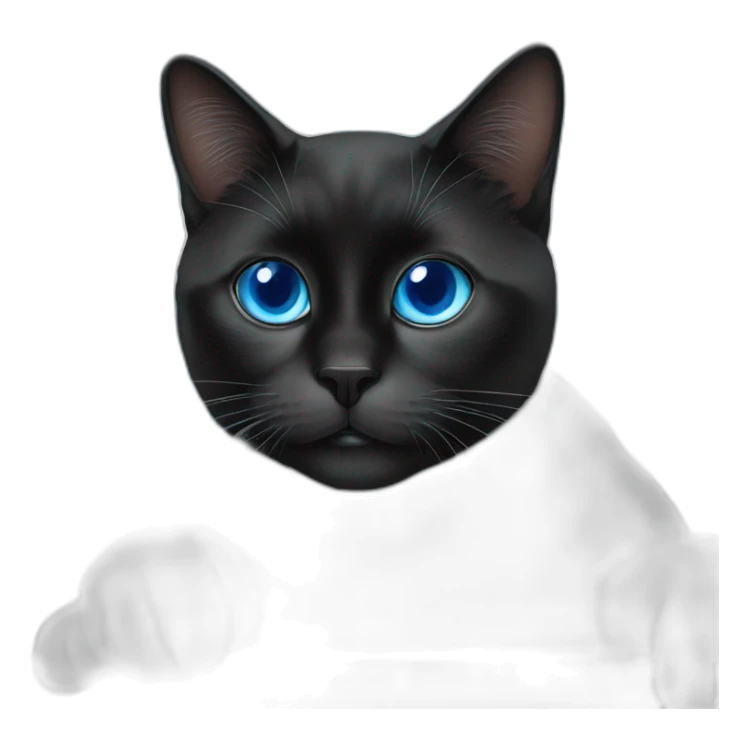 a black cat with blue eyes works on the stock market sticker