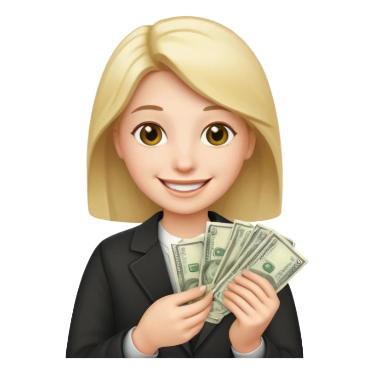 persona feliz con dinero  sticker