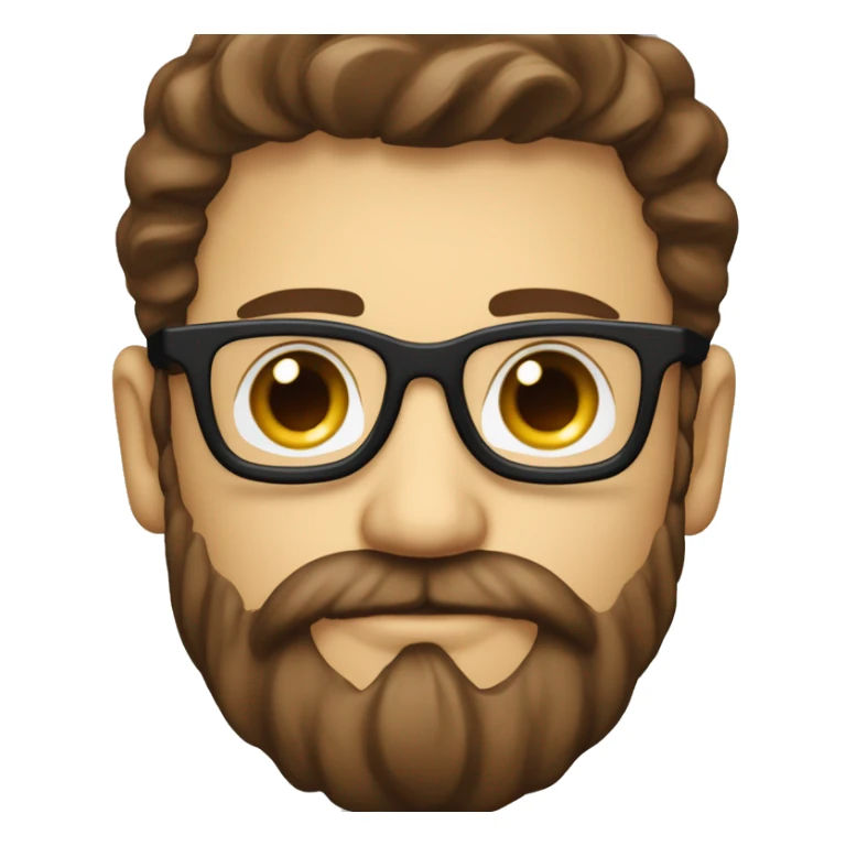 homme barbu yeux marrons lunette fin e doré sticker