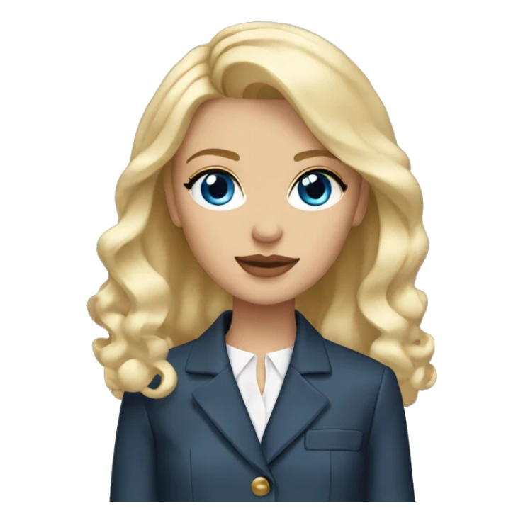 blonde girl blue eyes with chanel blazer sticker