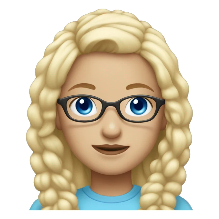 Blonde girl with blue eyes and glasses￼ sticker