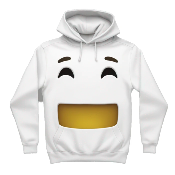 White color pullover hoodie no person sticker