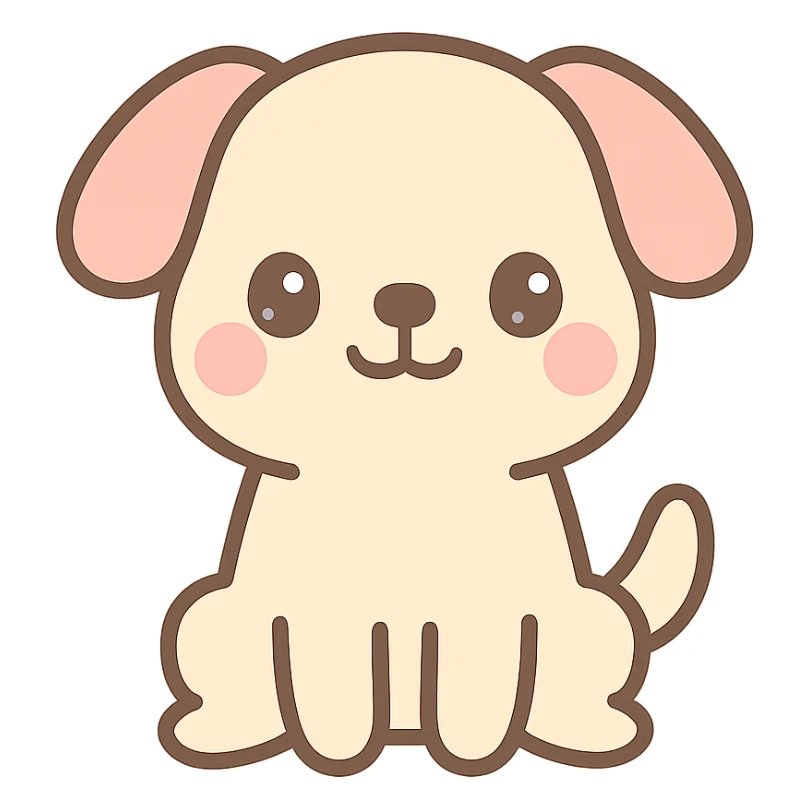 happy dog in kawaii style sticker