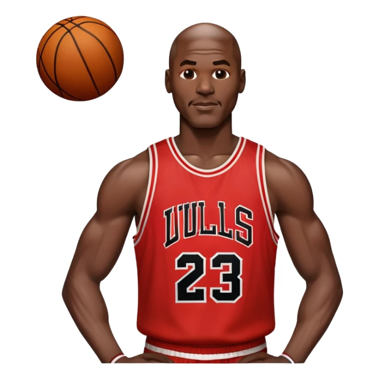 Michael Jordan basketball star half body portrait sticker