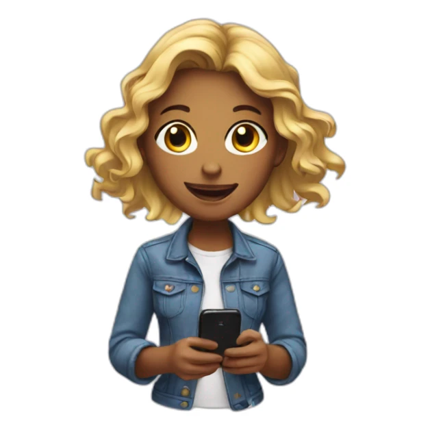 Girl whit phone sticker