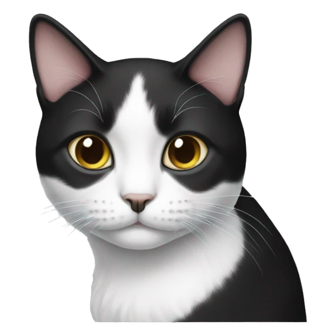 black and white cat emoji sticker