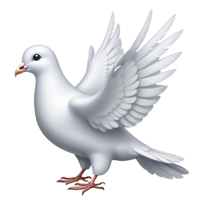 A white dove holds a pacific symbol in its beak sticker