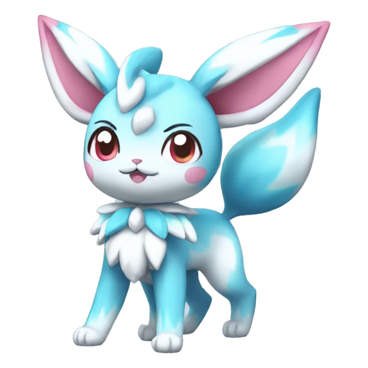 Kawaii Sylveon-Glaceon Full Body sticker