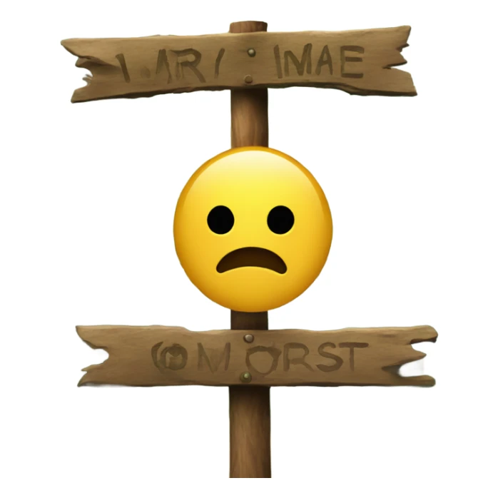 way in the forest with a sign sticker