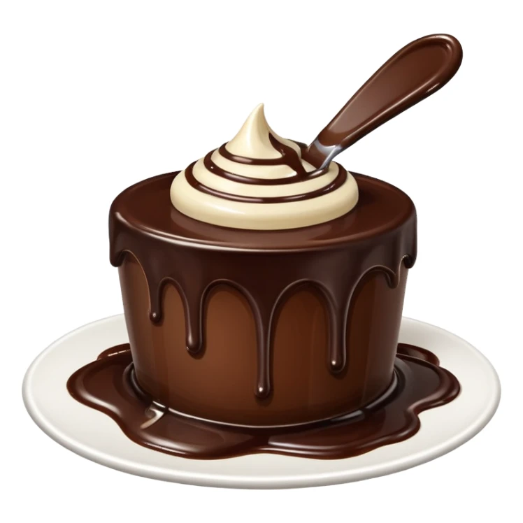 hot fudge, simple, appetizing, chocolate sauce with a glossy look sticker