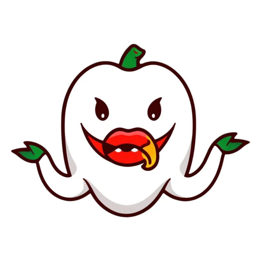 face with burning red mouth, eating hot pepper sticker