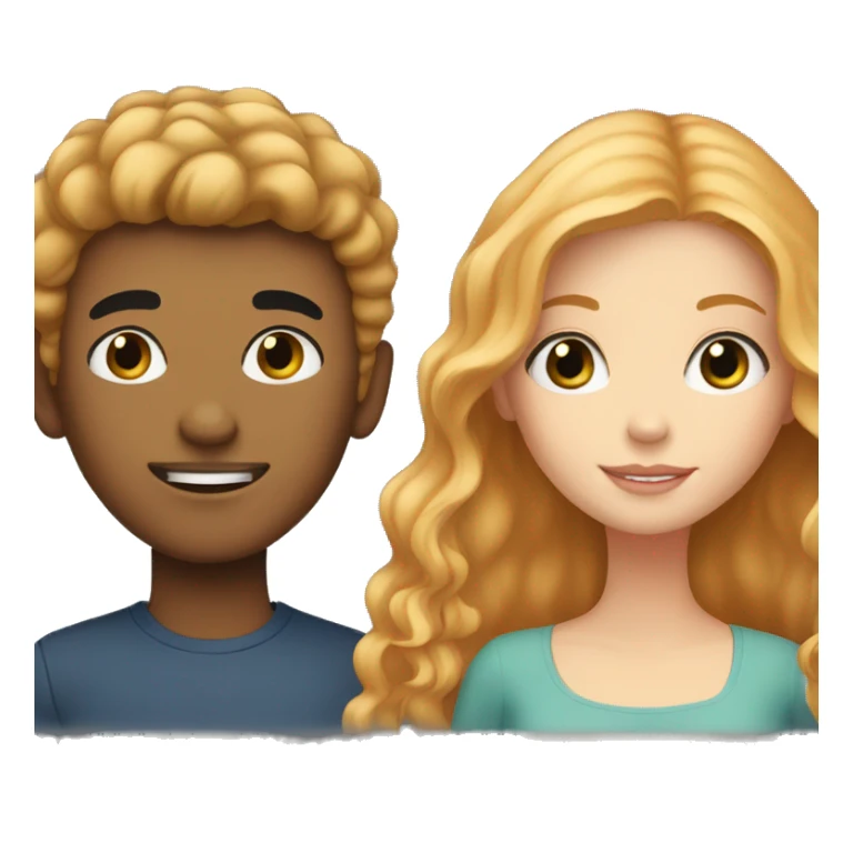 Strawberry blonde girl with a black haired boy sticker