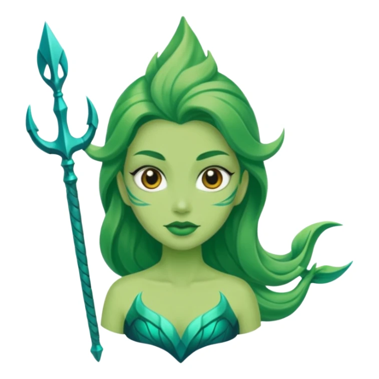green aqua coloured siren trident sticker