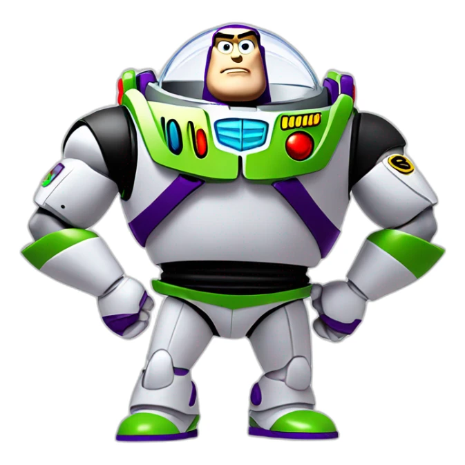 Buzz lightyear with jewelry and designer clothes looking gangster sticker