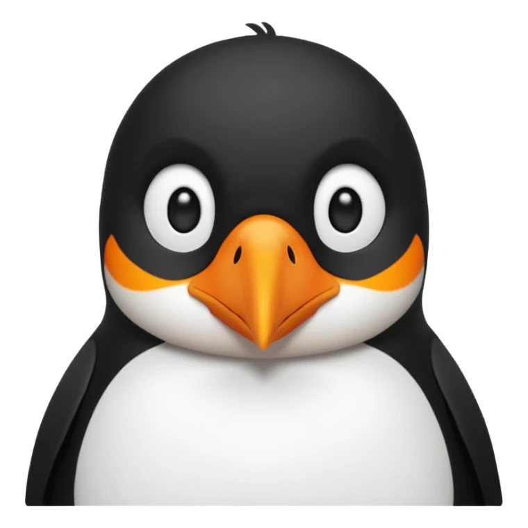 a cute crow-penguin hybrid, emoji style sticker