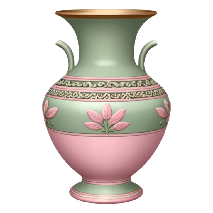 A vintage vase in sage and pink color sticker