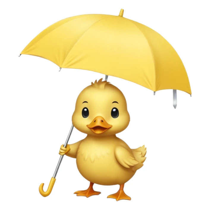baby Duck holding white umbrella sticker