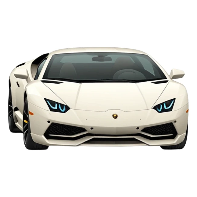 "Create a top-down view 2D vector emoji of a Lamborghini in Apple's iOS style. Use solid colors, clean lines, and smooth curves. No gradients or 3D effects. Keep the design minimalist with a white background."
 sticker