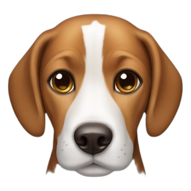 Beagle dog is brown with a white spot on the nose sticker