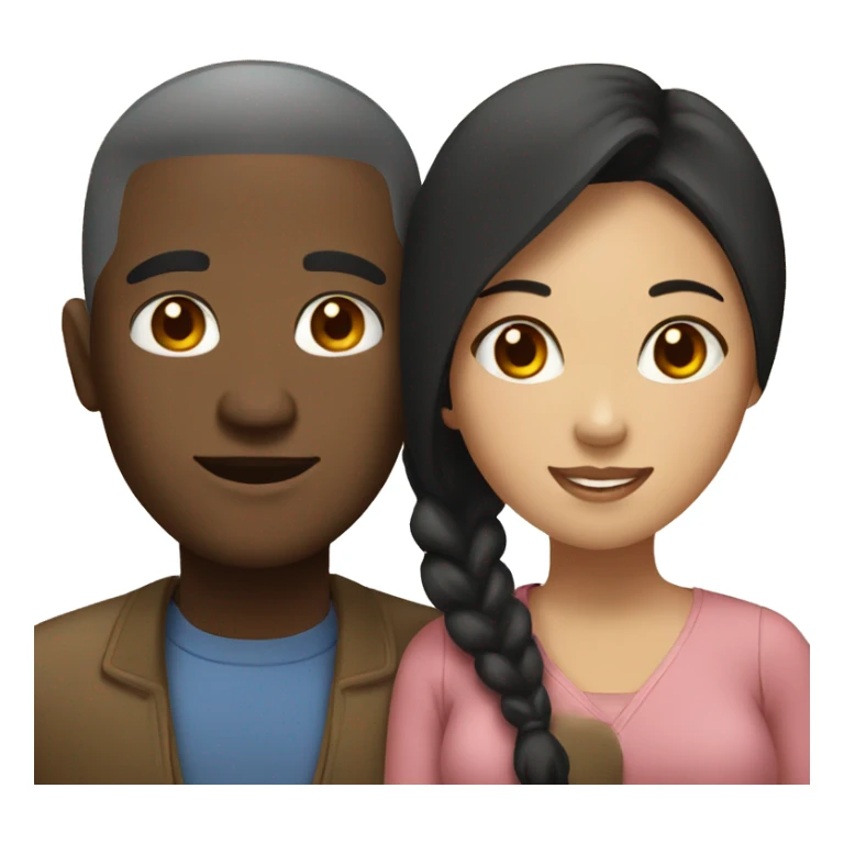 Black man and asian woman couple sticker