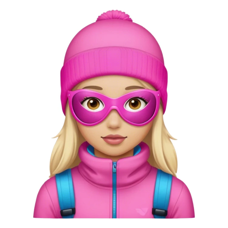 Girl in pink ski mask sticker