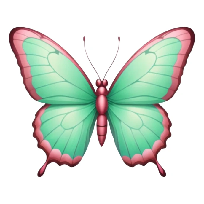 Beautiful mint green and warm rose butterfly with detailed wings sticker