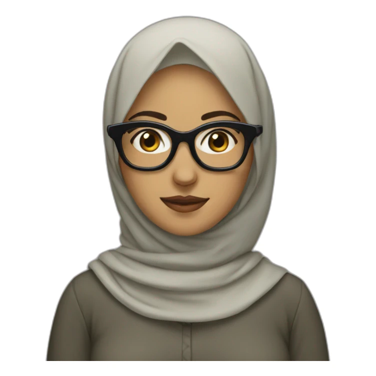 women muslim with black glasses sticker