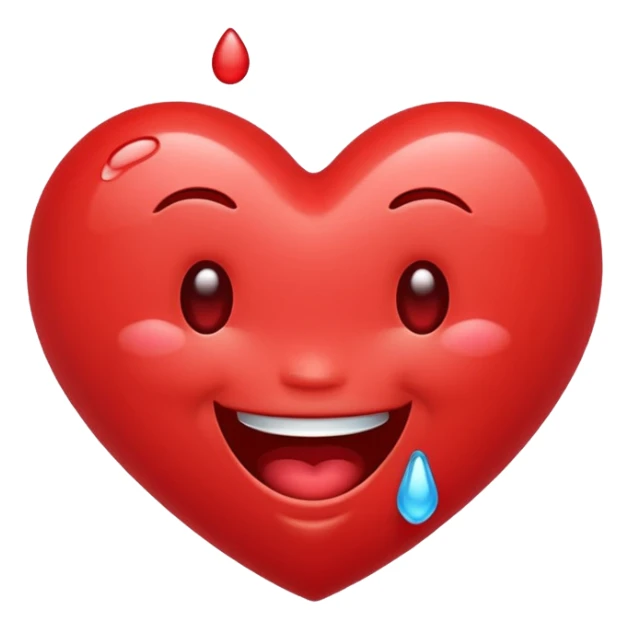 Heart emoji laughing  with tears sticker